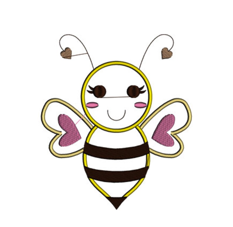 Bumble Bee Applique Machine Embroidery Design Instant Download Etsy