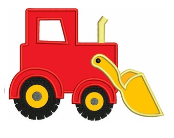 Bulldozer Applique Machine Embroidery Design Construction Truck Digitized pattern -  Instant Download  - sizes to fit 4x4 , 5x7, 6x10 hoops