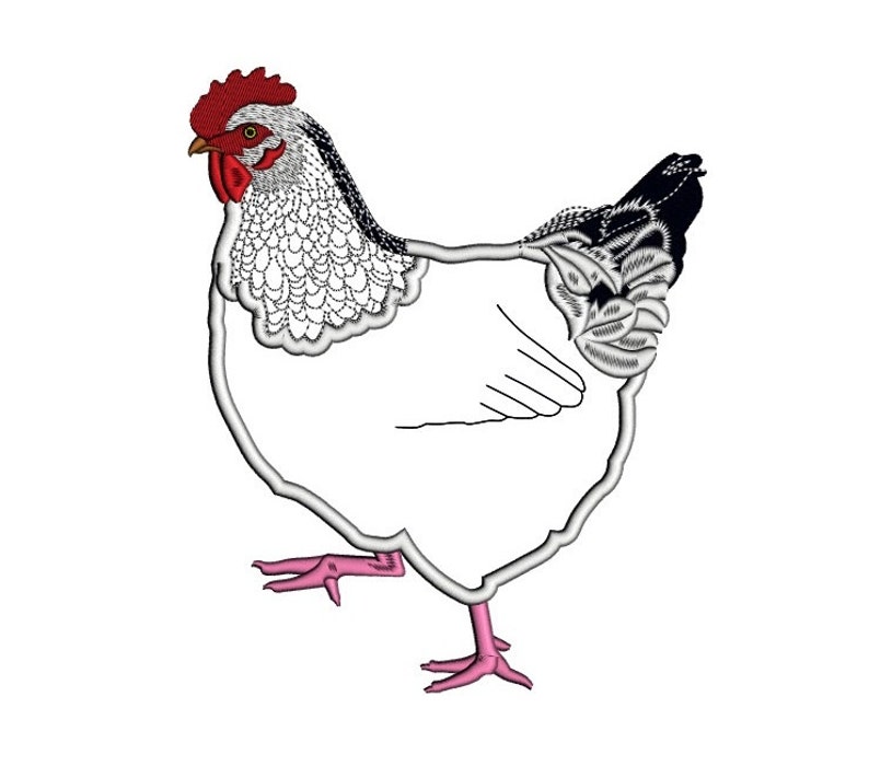 Hen Applique Machine Embroidery Digitized Design Pattern image 2