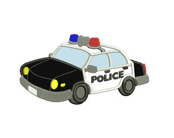 Police Car Applique Machine Embroidery Digitized Design Cute Pattern - Instant Download- 4x4 , 5x7, 6x10