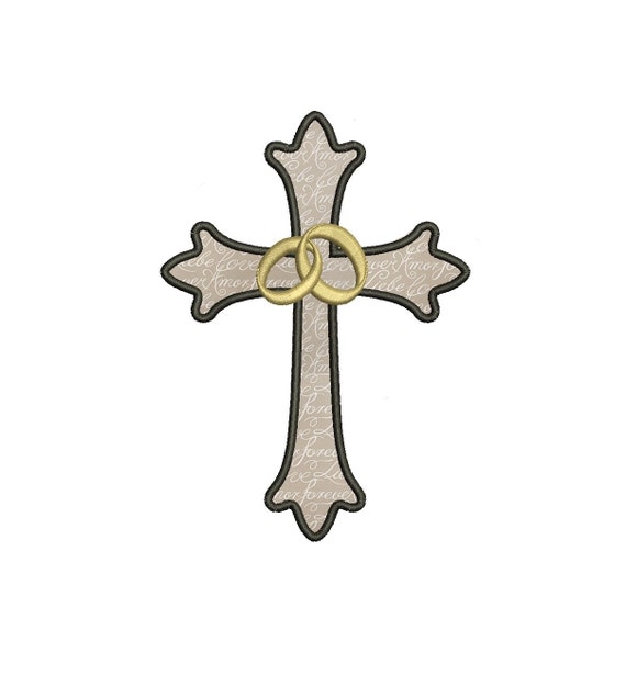 Cross with wedding rings sale
