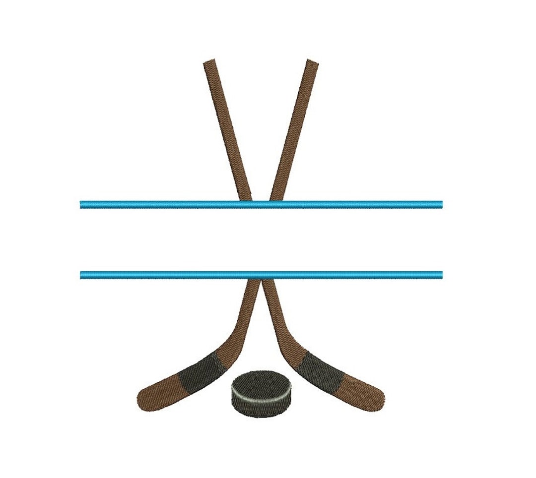 Hockey Split Stick and Puck Sport Machine Embroidery Digitized Filled