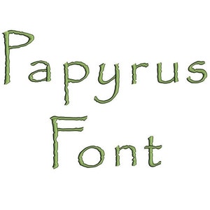 Könnte beinhalten: Papyrus Font Text in grüner Farbe.