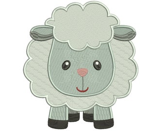 Little Sheep Filled Machine Embroidery Digitized Design Pattern  - Instant Download - 4x4 , 5x7, and 6x10 -hoops