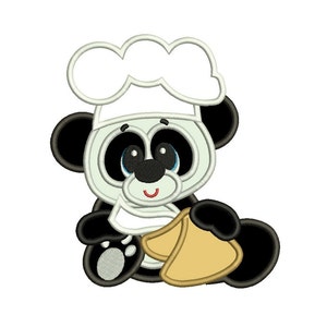Panda Applique Machine Embroidery Digitized Design Pattern - Instant Download- 4x4 , 5x7, 6x10
