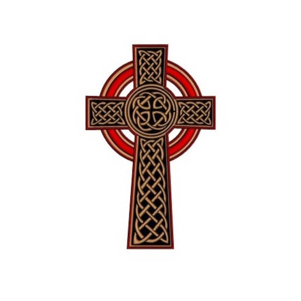 Celtic Cross Machine Embroidery Digitized  Design Filled Pattern - Instant Download - 4x4 , 5x7, 6x10