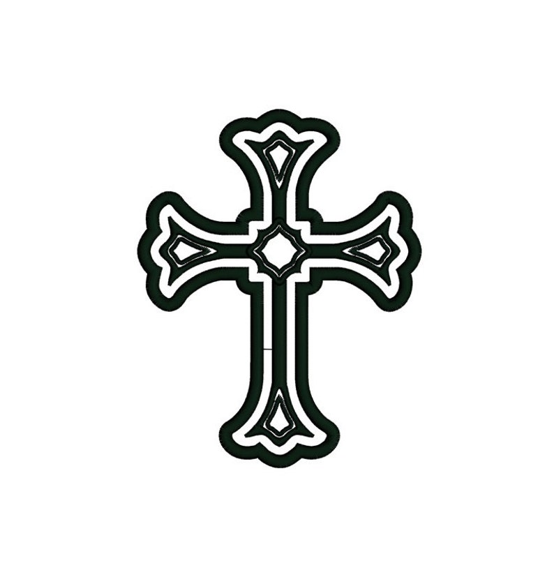 Religious cross applique machine jessecmault digitized design  etsy