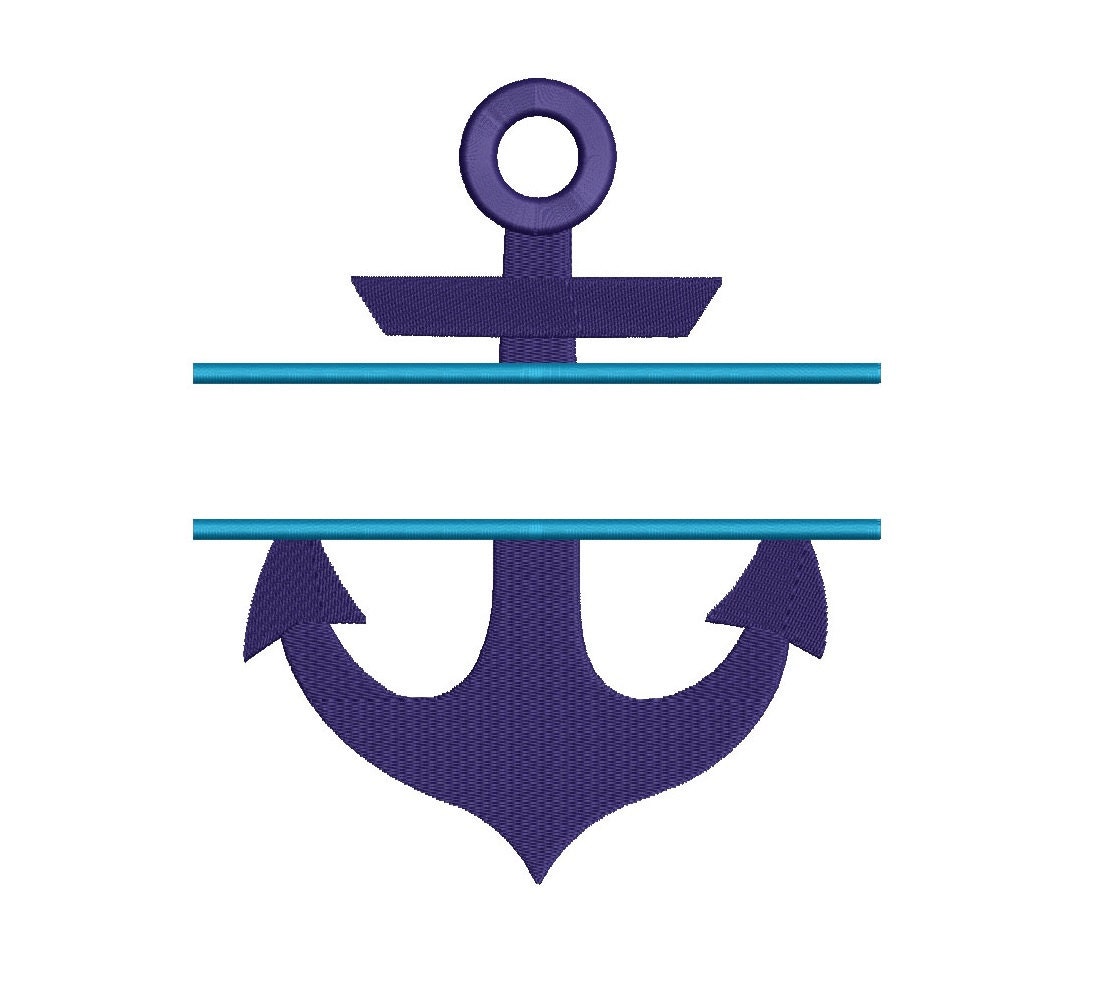 Anchor Machine Embroidery Split Filled Digitized Design Etsy