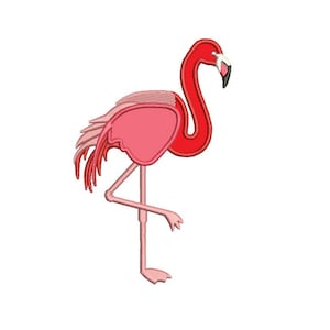 Appliques Flamingo numérisé modèle de conception de broderie Machine - téléchargement immédiat - 4x4, 5 x 7, 6 x 10