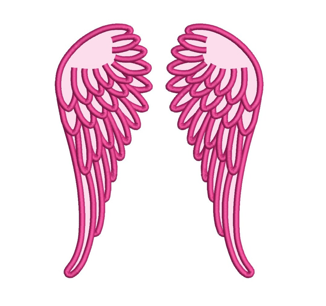 Angel Wings Applique Machine Embroidery Digitized Design Pattern 4x4