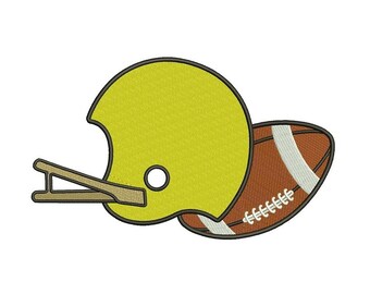 Football and Helmet Sports Filled Machine Embroidery Digitized Design Pattern  - Instant Download - 4x4 , 5x7, and 6x10