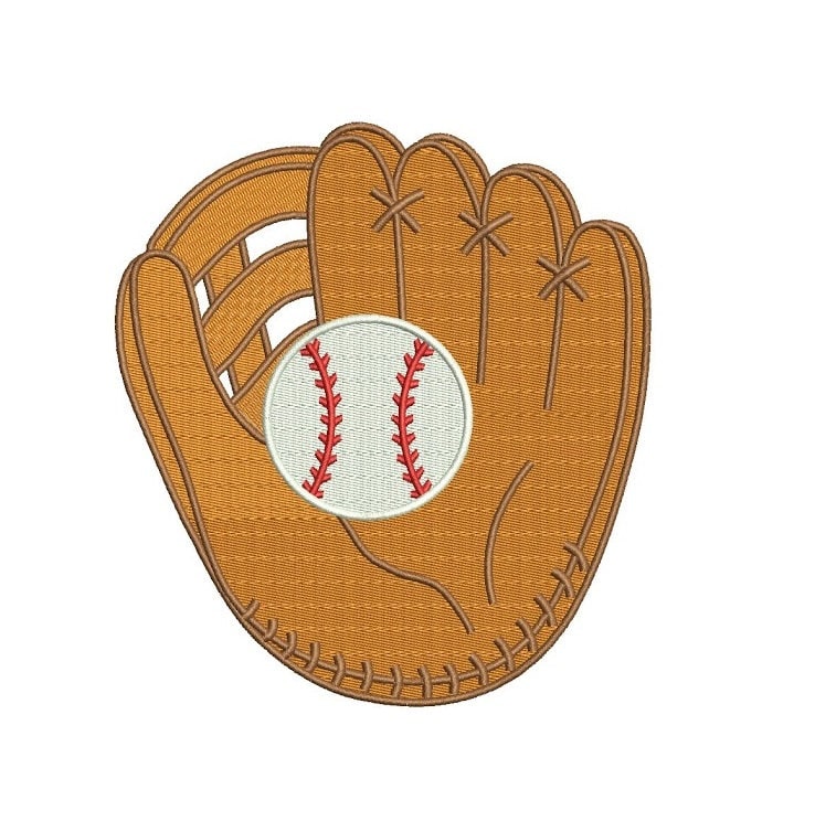 Baseball Mitt glove With a Ball Machine Embroidery Digitized Etsy