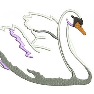 Swan Applique Digitized Machine Embroidery Design Pattern - Instant Download - 4x4 , 5x7, 6x10