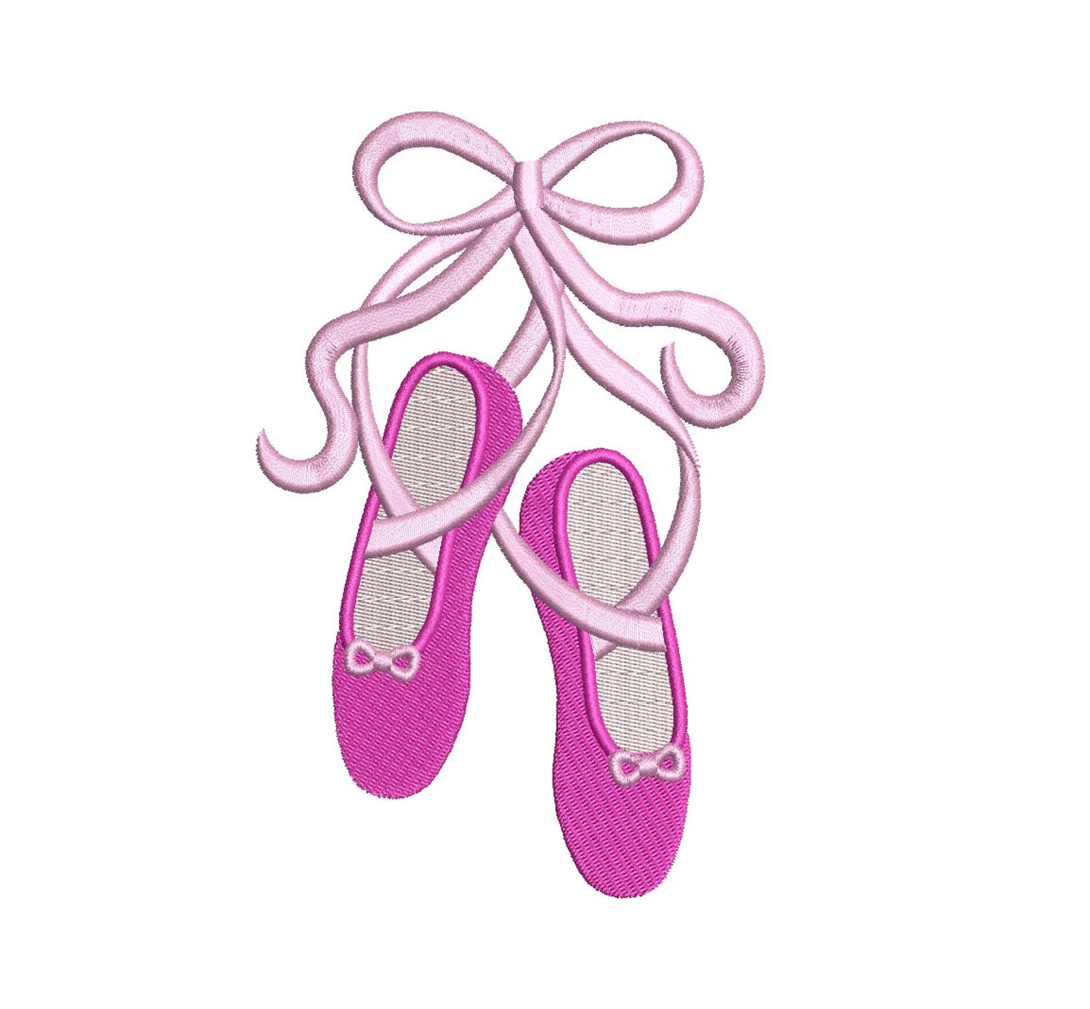 ballet shoes with ribbons machine embroidery filled digitized design pattern - instant download- 4x4 , 5x7, 6x10