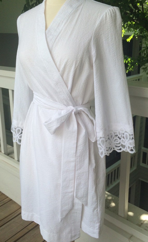 The Raleigh Striped Seersucker Bride And Bridesmaid Robes Etsy