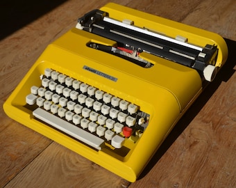 MADE TO ORDER - Professionally Serviced - Bright Yellow Olivetti Lettera 35 Typewriter -  Working Perfectly