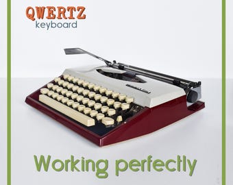 PERFECTLY WORKING Typewriter - Red Adler Tippa S - Professionally Serviced - 1-3 Day Delivery WORLDWIDE