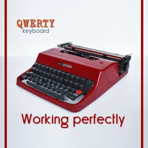 COULEURS PERSONNALISÉES DISPONIBLES - Machine à écrire rouge cerise Olivetti Lettera 32 - Entretien professionnel - Livraison rapide garantie