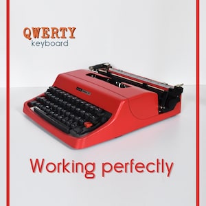 SONDERFARBEN ERHÄLTLICH - Light Red Olivetti Lettera 32 Schreibmaschine - Professionell gewartet - Garantiert schnelle Lieferung