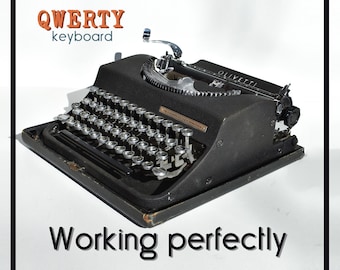 PERFECTLY WORKING Typewriter - Black Olivetti MP1 Invicta - Professionally Serviced - 1-3 Day Delivery WORLDWIDE