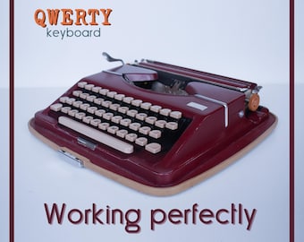 PERFECTLY WORKING Typewriter - Dark Red Gossen Tippa - Professionally Serviced - 1-3 Day Delivery WORLDWIDE
