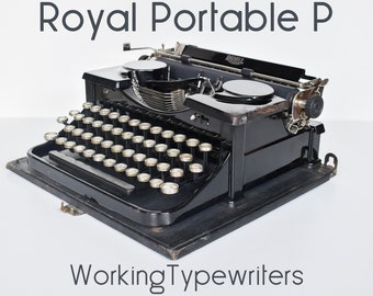 Professionally Serviced - 1930's Black Royal Portable P Typewriter - Working Perfectly