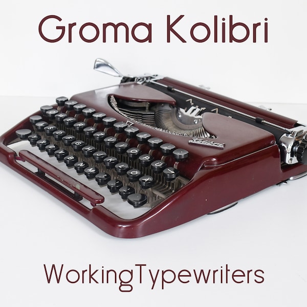 Professionally Serviced - RARE Red Groma Kolibri Typewriter - Working Perfectly