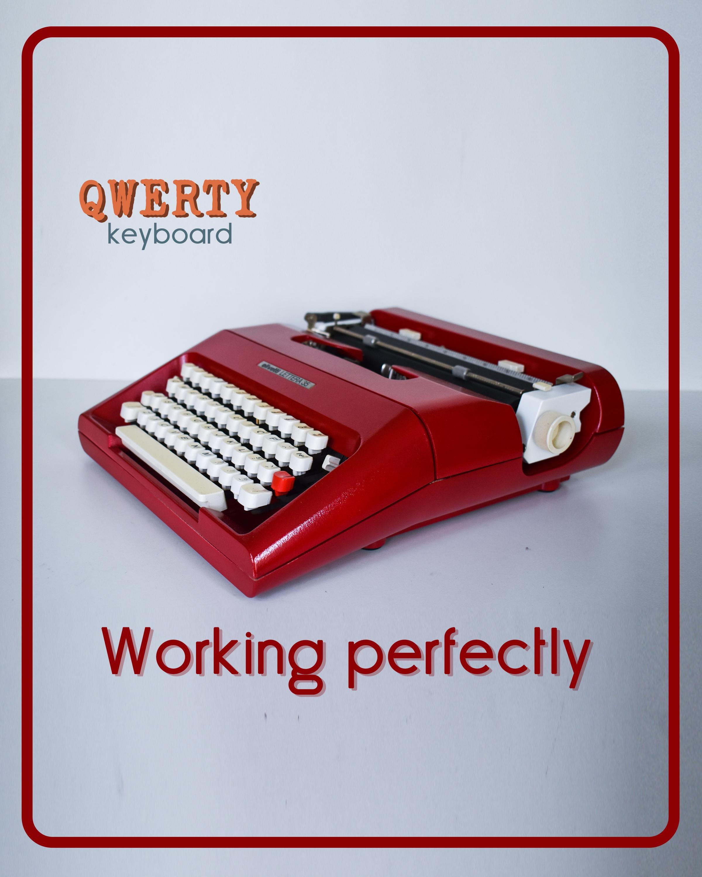 カスタムカラーもご用意 - チェリーレッド Olivetti Lettera 35 タイプ