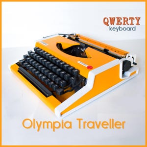 Limited Edition - Professionally Serviced - Mango Yellow Olympia Traveller Typewriter - Working Perfectly
