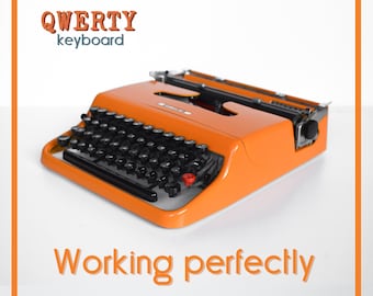 CUSTOM COLORS AVAILABLE - Orange Olivetti Lettera 22 Typewriter - Professionally Serviced - Guaranteed Quick Delivery