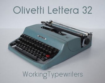 Professionally Serviced - Blue Olivetti Lettera 32 - Working Perfectly