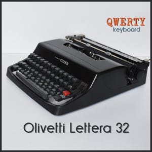 Professionally Serviced - Black Olivetti Lettera 32 Typewriter -  Working Perfectly