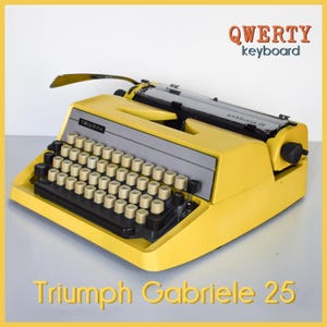Professionally Serviced - Yellow Triumph Gabrielle 25 Typewriter - Working Perfectly