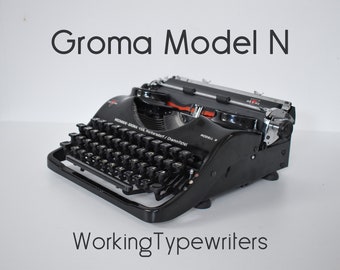Professionally Serviced - Black Groma Model N Typewriter - Working Perfectly