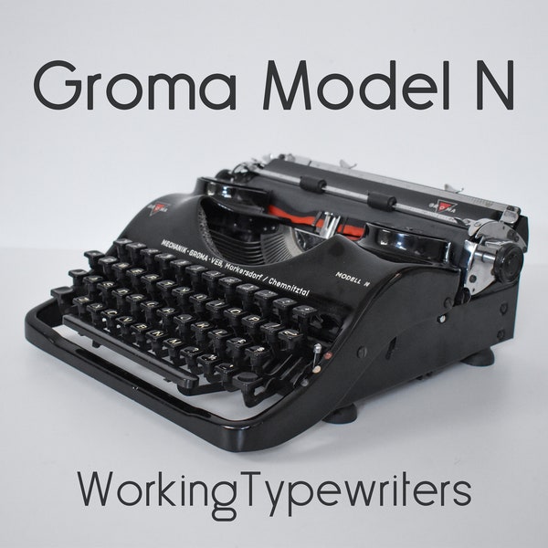 Professionally Serviced - Black Groma Model N Typewriter - Working Perfectly