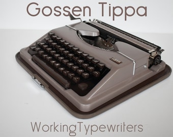 Professionally Serviced - 1950's beige Gossen Tippa Typewriter - Working Perfectly