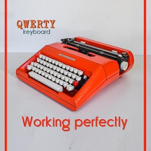 CUSTOM COLORS AVAILABLE - Bright Orange Olivetti Lettera 35 Typewriter - Professionally Serviced - Guaranteed Quick Delivery