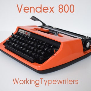 Professionally Serviced - Orange Vendex 800 typewriter - Working Perfectly