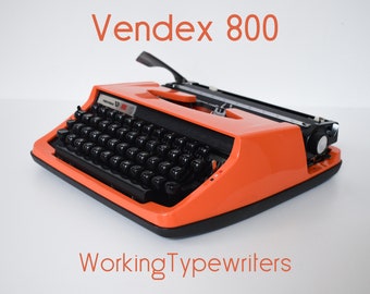 Professionally Serviced - Orange Vendex 800 typewriter - Working Perfectly