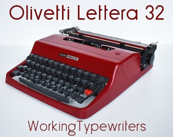 MADE TO ORDER - Professionally Serviced - Red Olivetti Lettera 32 Typewriter -  Working Perfectly