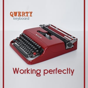 CUSTOM COLORS AVAILABLE - Cherry Red Olivetti Lettera 22 Typewriter - Professionally Serviced - Guaranteed Quick Delivery
