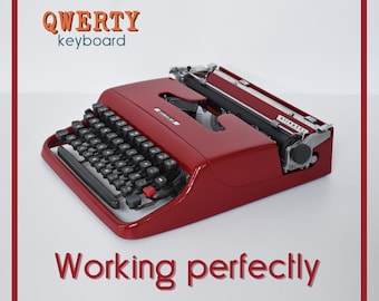 CUSTOM COLORS AVAILABLE - Cherry Red Olivetti Lettera 22 Typewriter - Professionally Serviced - Guaranteed Quick Delivery