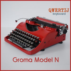 Professionally Serviced - Custom Made Bright Red Groma N Typewriter - Working Perfectly