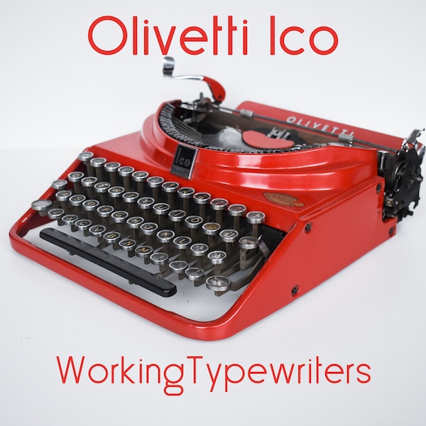 SUPER RARE - Professionally Serviced - Authentic Red Olivetti ICO typewriter - Working Perfectly