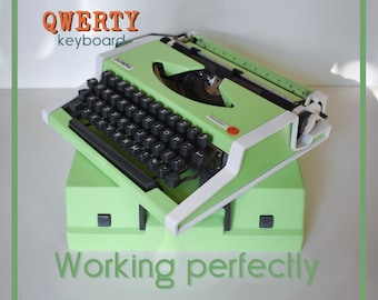 CUSTOM COLORS AVAILABLE - Light Green Olympia Traveller Typewriter - Professionally Serviced - Guaranteed Quick Delivery