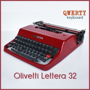 Professionally Serviced - Red Olivetti Lettera 32 Typewriter -  Working Perfectly