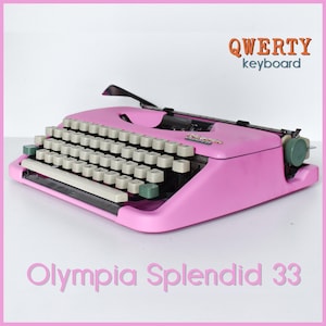Professionally Serviced - Light Pink Olympia Splendid 33 Typewriter - Working Perfectly