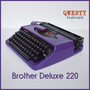 Professionally Serviced - Dark Purple Brother 220 Typewriter - Working Perfectly