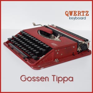 Professionally Serviced - Red Gossen Tippa Typewriter - Working Perfectly