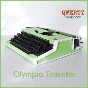 Limited Edition - Professionally Serviced - Light Green Olympia Traveller Typewriter - Working Perfectly